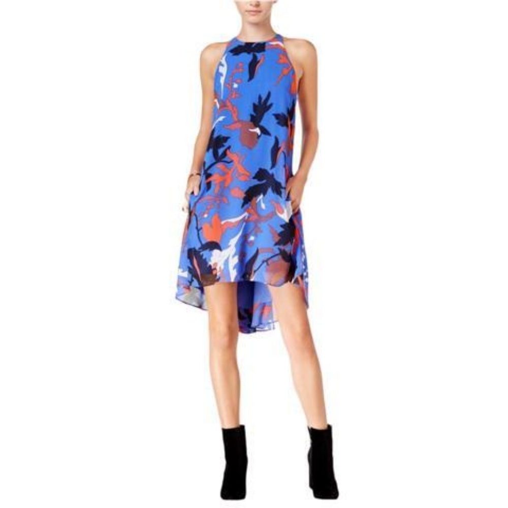 Rachel Roy Hi-Lo Trapeze Dress - Patterned